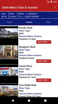 Delhi Metro Train & Tourism android App screenshot 3