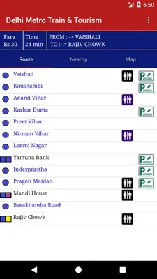 Delhi Metro Train & Tourism android App screenshot 4